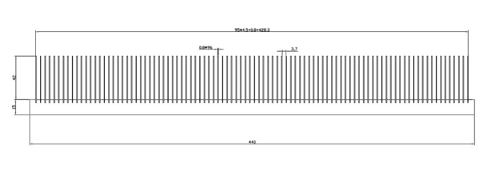 440x57x285mm IGBT Electric Heat Sink Anti Oxidation Square Shape