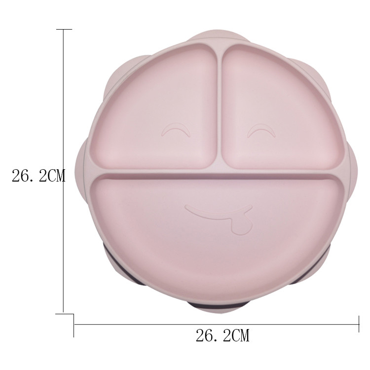 MHC Tableware Silicon Baby Plate Eco Friendly BPA Free Divided Suction Plate