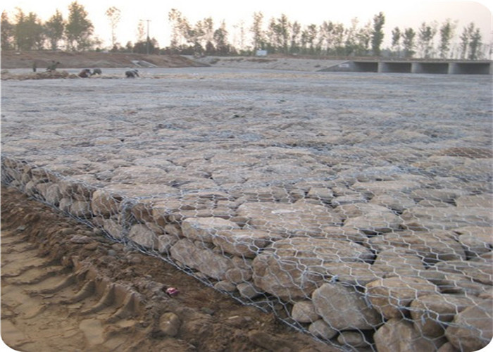 Powder Coated Gabion Box / Welded Gabion Stone Cages 2*1*1m*3.2mm