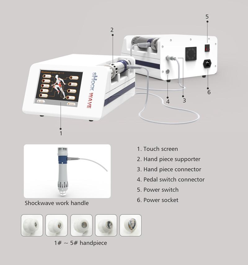 Portable Shock Wave 5Mj ESWT Shockwave Machine