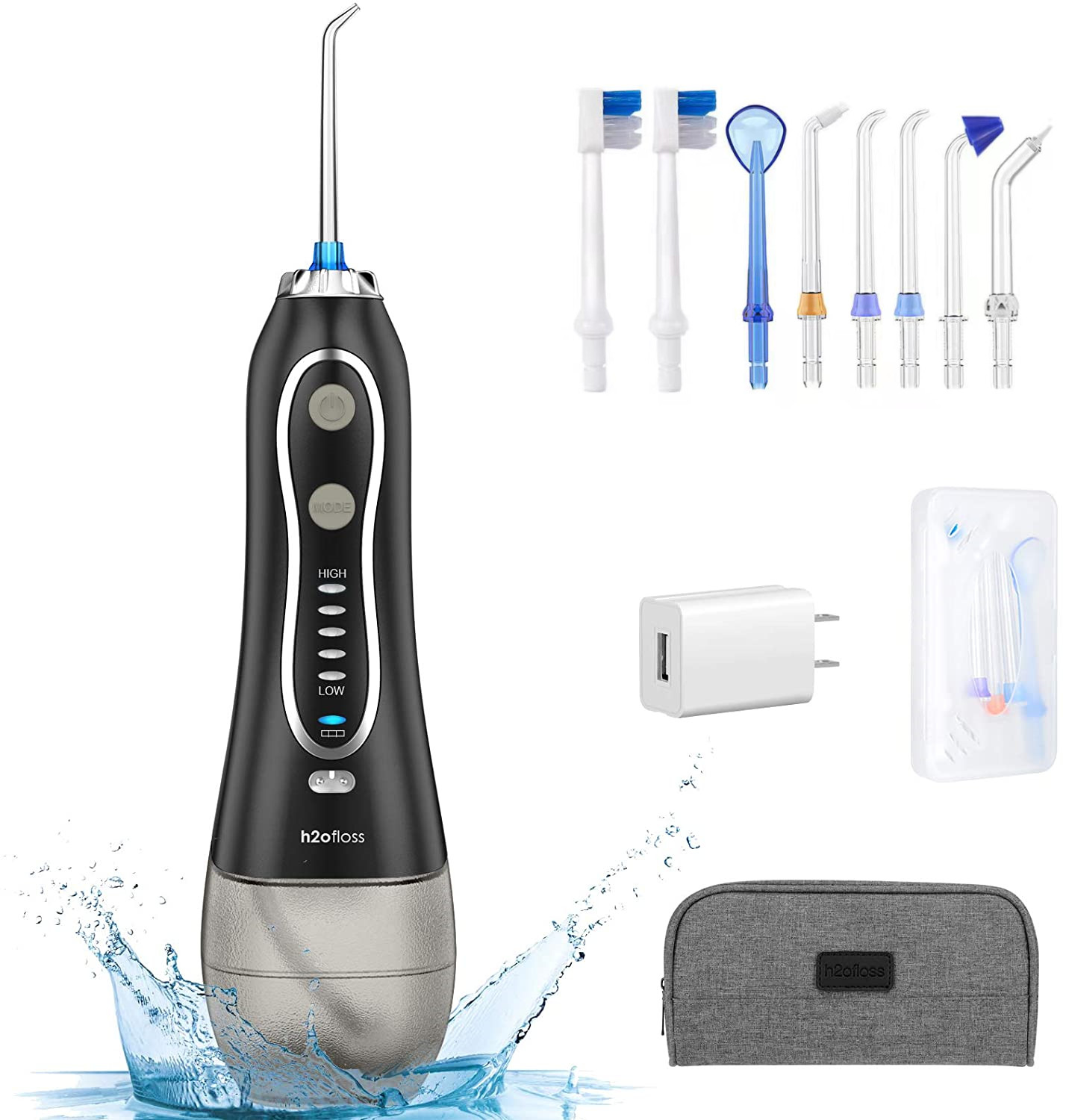 5 Working Modes Oral irrigator Water Flosser , IPX7 Water Flosser With 300ml Tank