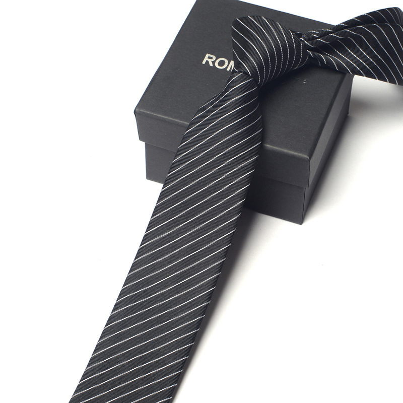Solid Mens Skinny Ties for Wedding Suits Woven Silk Ties in Sophisticated Gift Box