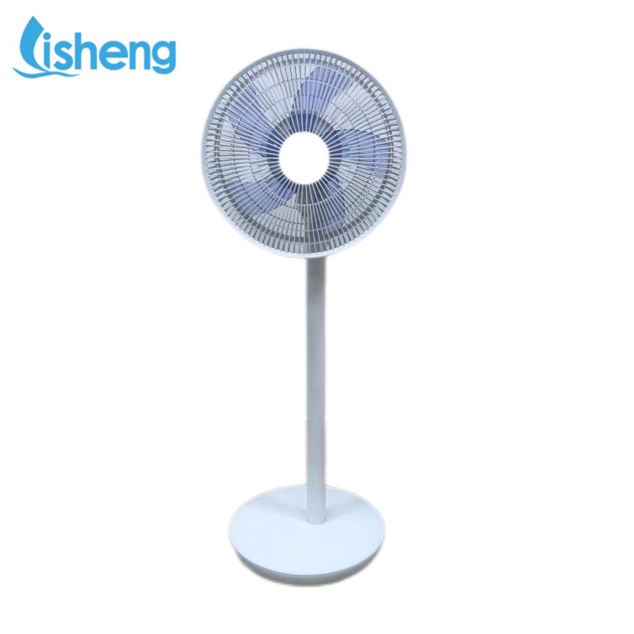Household DC Solar Power Standing Fans 12v 16 Inch Plastic Material