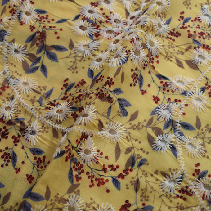Medium Weight 80 cotton 20 polyester Fabric Apparel Embroidered Lace