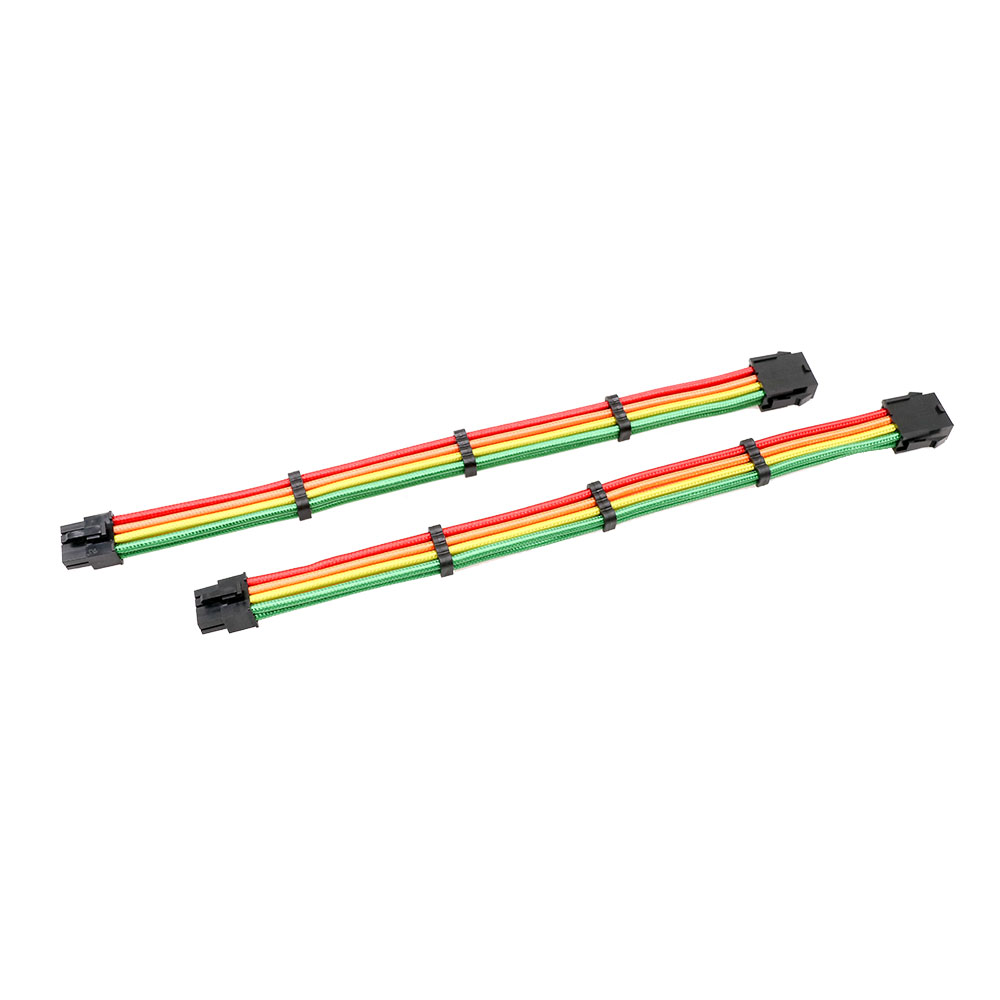 Rainbow Color Power Supply Cable Extension Cord PSU Braided Extension Cable Kits 18AWG Elbow Data Cable Computer
