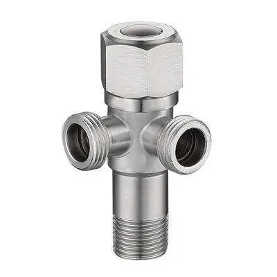 Wall-Mounted Iron / Brass Ammunition Cartridge Two-Way Angle Stop Valve For Bathroom