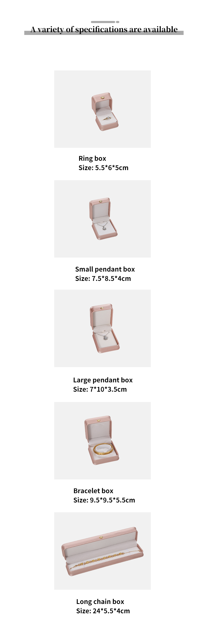 Custom Logo Jewelry Box Rose Gold Leather Crown Design for Rings Earrings and Necklaces