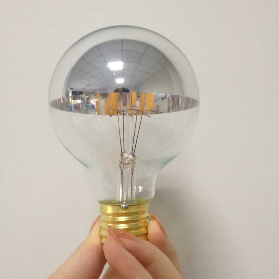 G25 type filament led bulbs light dimmable in goden mirror reflector glass
