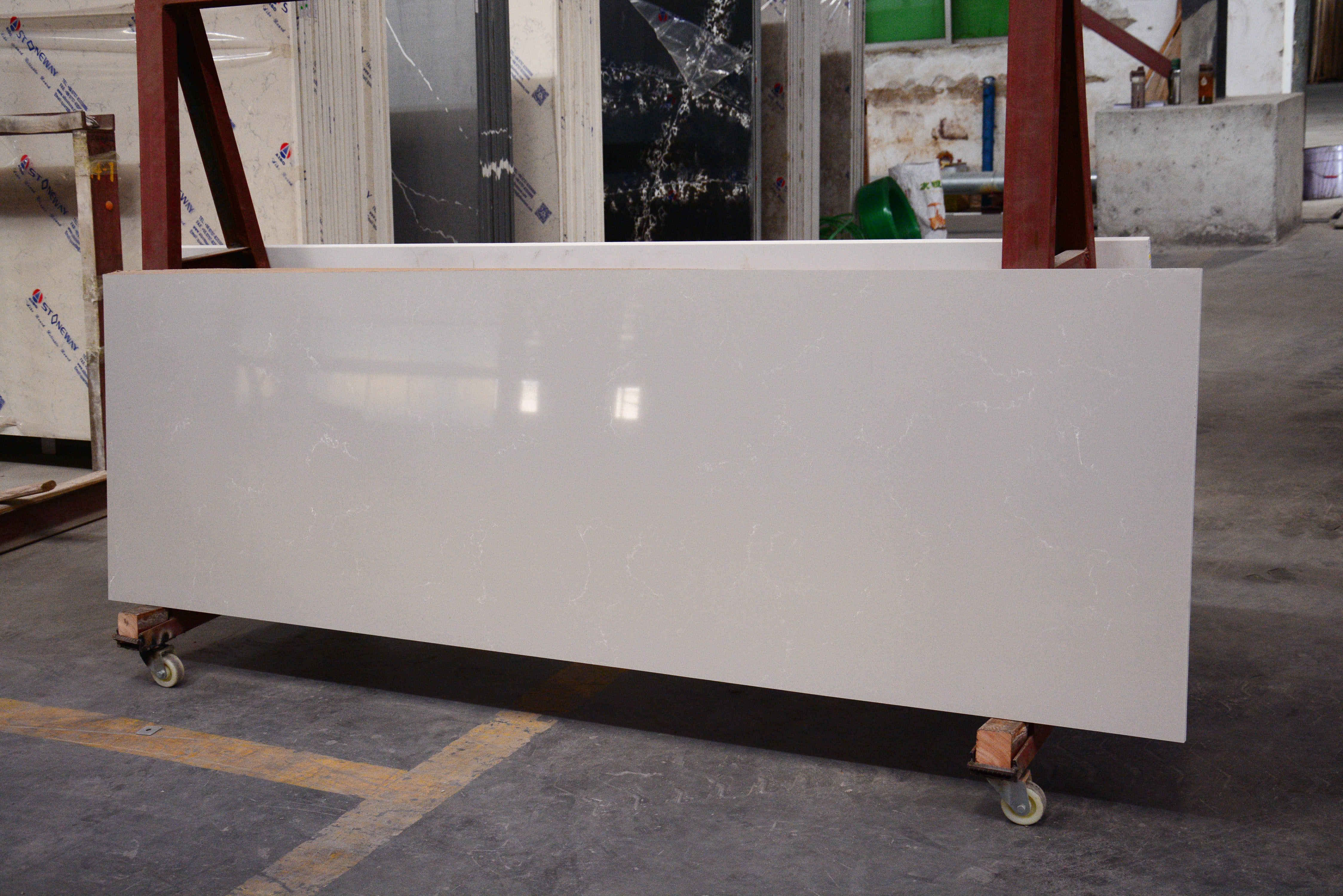 Grey Carrara Quartz Kitchen Worktop Engineering Project 3200*1600*20mm