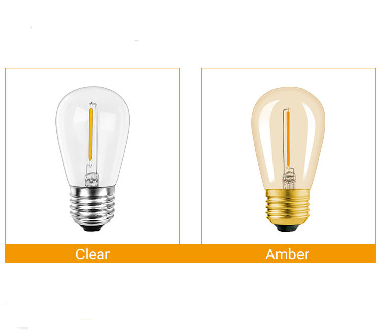 B22 E26 LED String Bulb Lights 1W Filament Lamp Amber Edison Bulb