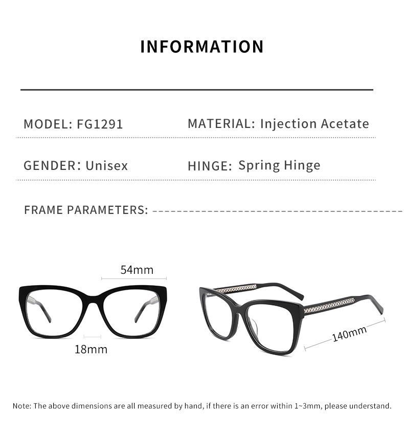 AC Lens Cateye 140 mm Temples Eye Glasses Acetate Handmade Unique