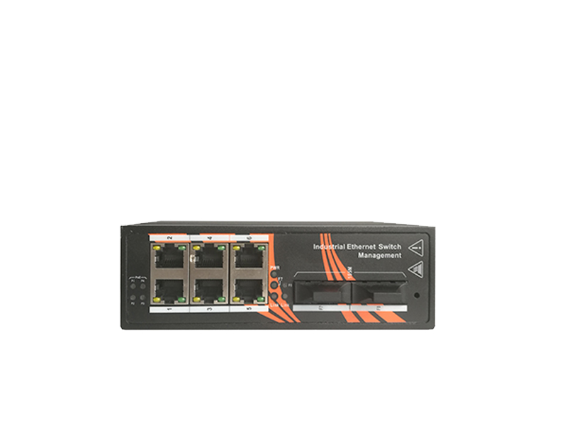 IP40 Protect Grade Managed PoE Switch 6 Port Metal Shell 12~48V DC Terminal Block