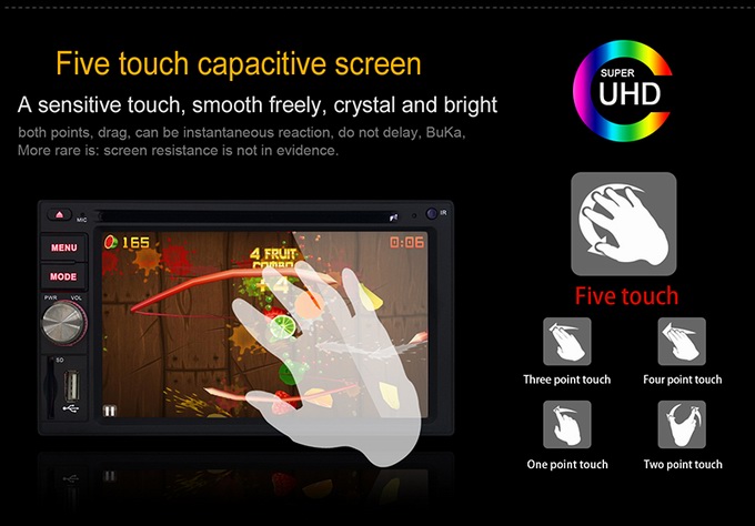 Ouchuangbo Auto GPS Radio Stereo Universal Car DVD Navi Multimedia Kit Android 4.2 System OCB-2816B