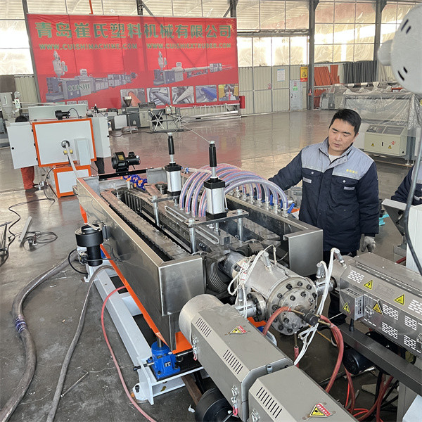 HDPE Double Wall Corrugated Pipe Making Machine / Air Conduit Pipe Production Line