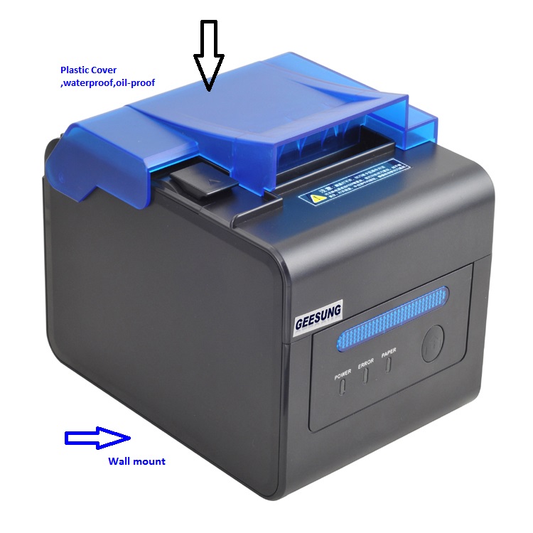 300mm/S Kitchen Receipt Printer 80mm Thermal Ticket Printer Oilproof