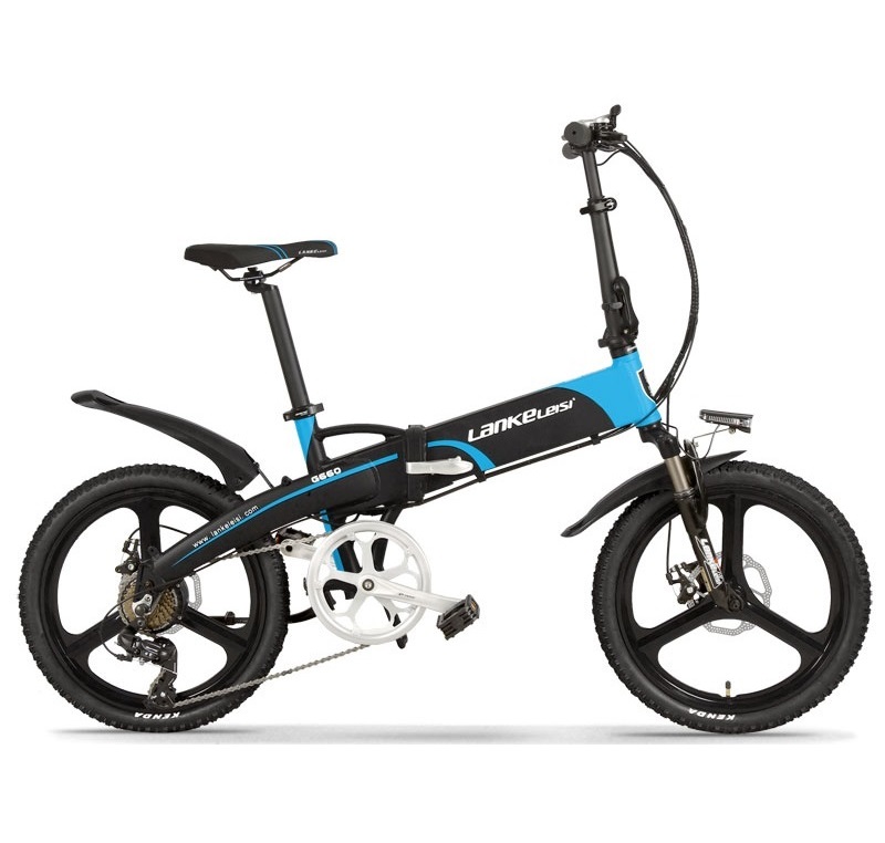 Folding 20 Inch Electric Bicycle 48V 400W 13AH L G Battery LANKELEISI