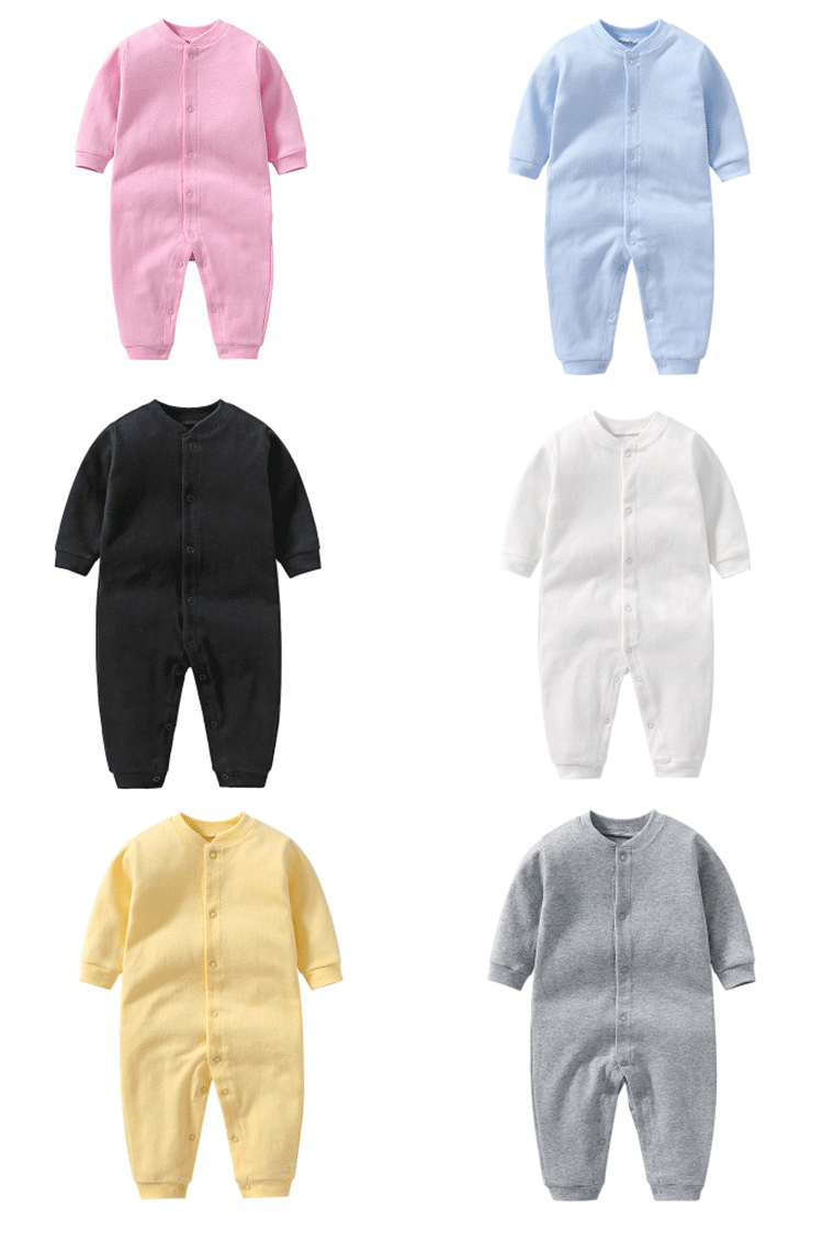Custom Design Organic Cotton Bamboo Baby Clothes Baby Boy Romper Unisex Onesie Long Sleeve Soft Clothes Baby Bodysuit