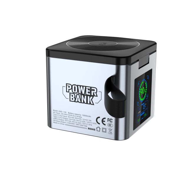 Wireless Charging Power Bank LED Display 45W Portable Charger Retractable Cable