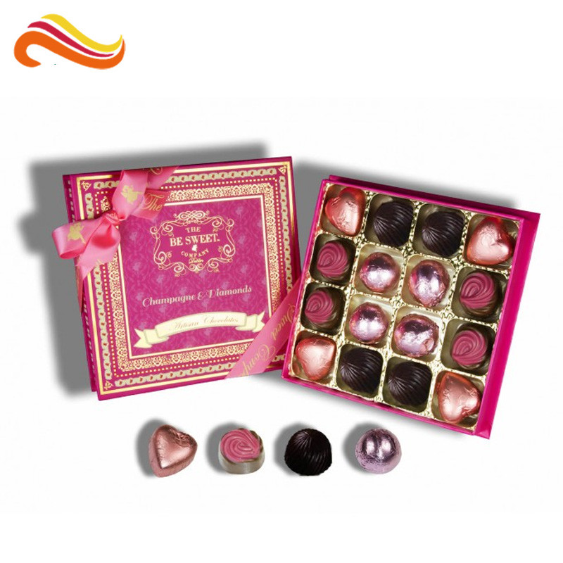 Cardboard Chocolate Packaging Boxes Varnishing 2mm Paperboard With Clear Window