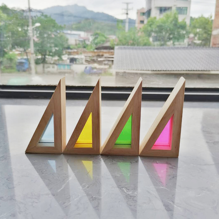 Kids 8.66in Wooden Rainbow Stacker Pastel Rainbow Stacking Toy