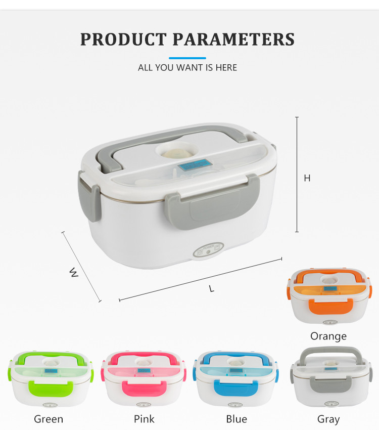 FCC Electric Lunch Boxes 40W Portable Heating Food Warmer Lunch Box