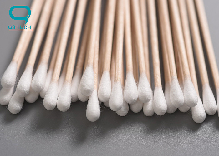 Double Head Industrial Long Stick Cotton Swabs Cleanroom Wooden Cotton Swab