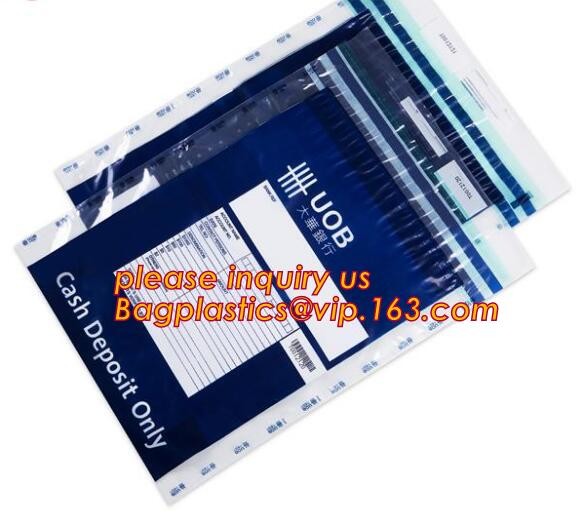 Steb Plastic Money Pe Bank Deposit Coin Security Pouch Bags With Seal For Cash Banking, Safety Cash Deposit Package Plas
