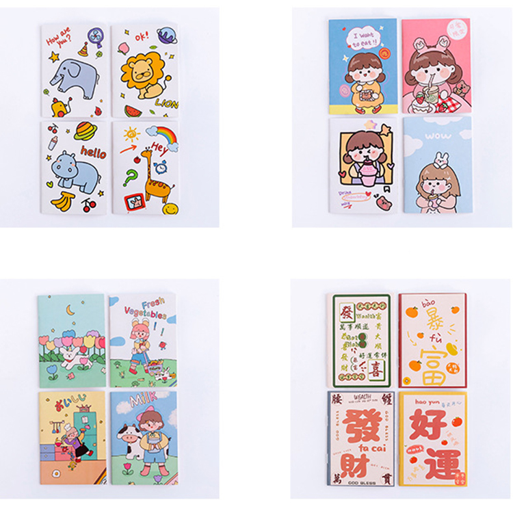 2022 Agenda Organizer A7 Size Kid's Cute Note Book with Cartoon Print Self-Adhesive