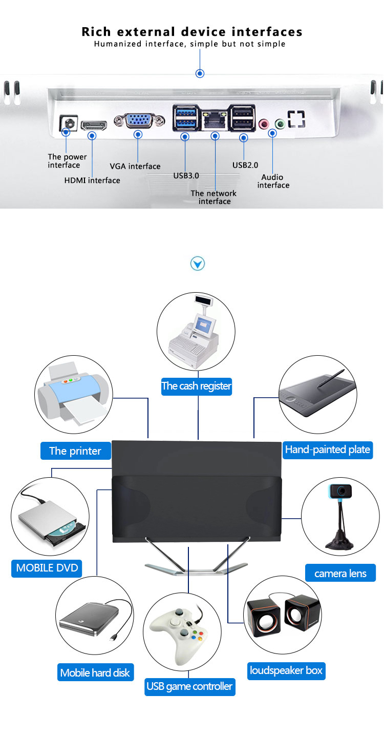 1900*1080p HD All-In-One Desktop PC With 21.5 Inch Screen And Core I3 I5 I7 Processor