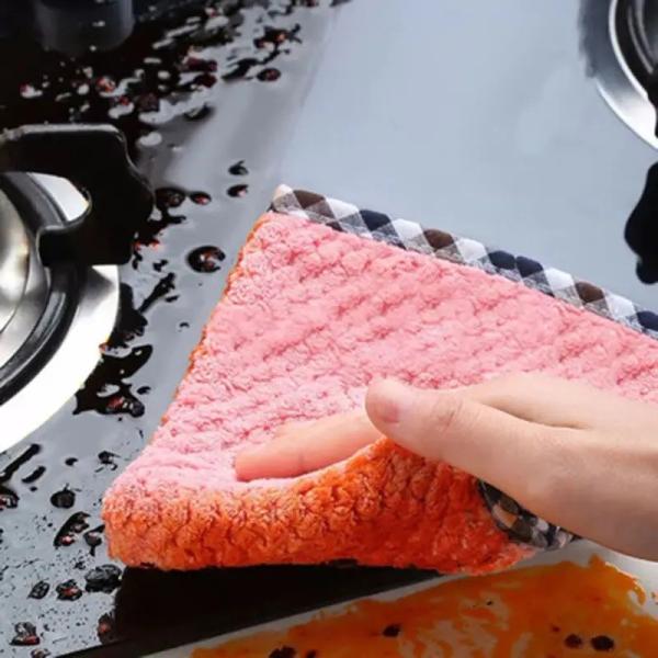 Quality KILINE Personalized Coral Microfiber Kitchen Dish Wash Cloth Towel for sale