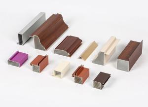 Buy cheap 0.7mm Wood Grain 6061 Aluminum Extrusion For Kitchen Cabinet product