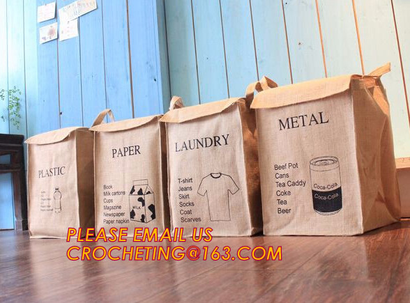 natural jute burlap foldable decorative storage basket,X-Large Well Standing 26" Toy Chest Baskets Storage Bins for Dog
