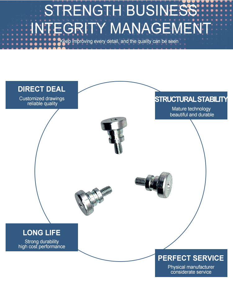 Special Shoulder Screws Non-standard Cylindrical Step Screw with ZINC PLATED Finish