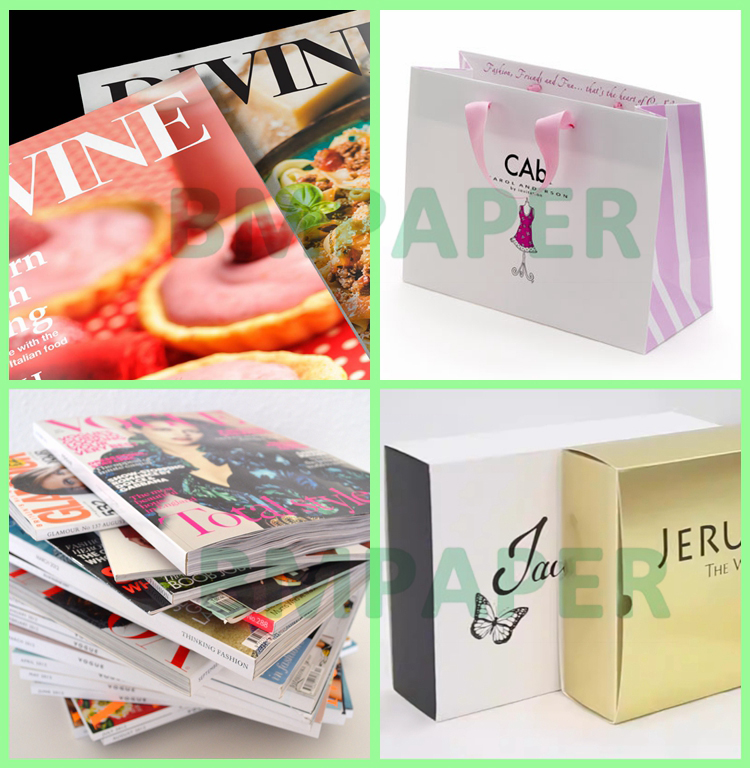 300gsm 2 Side High Glossy Coated Paper For Magazine Cover 720 x 1020mm
