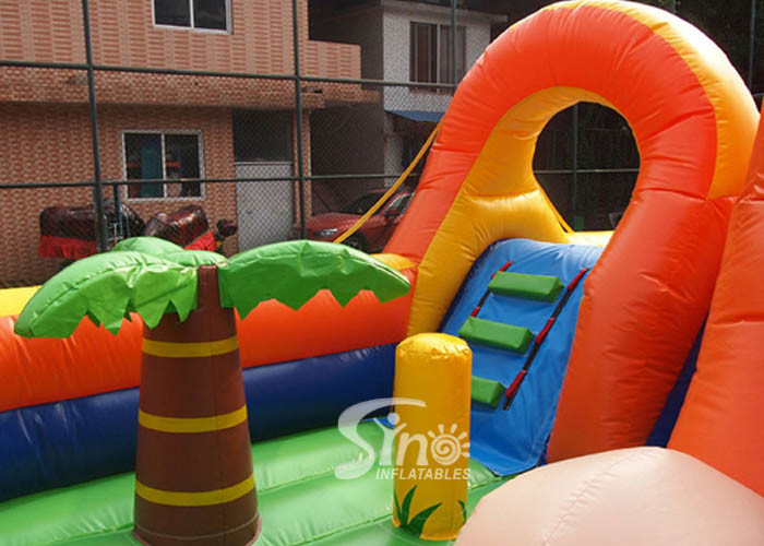 9x9m outdoor big jungle lion kids inflatable fun park with slide for fun parties from Sino Inflatables