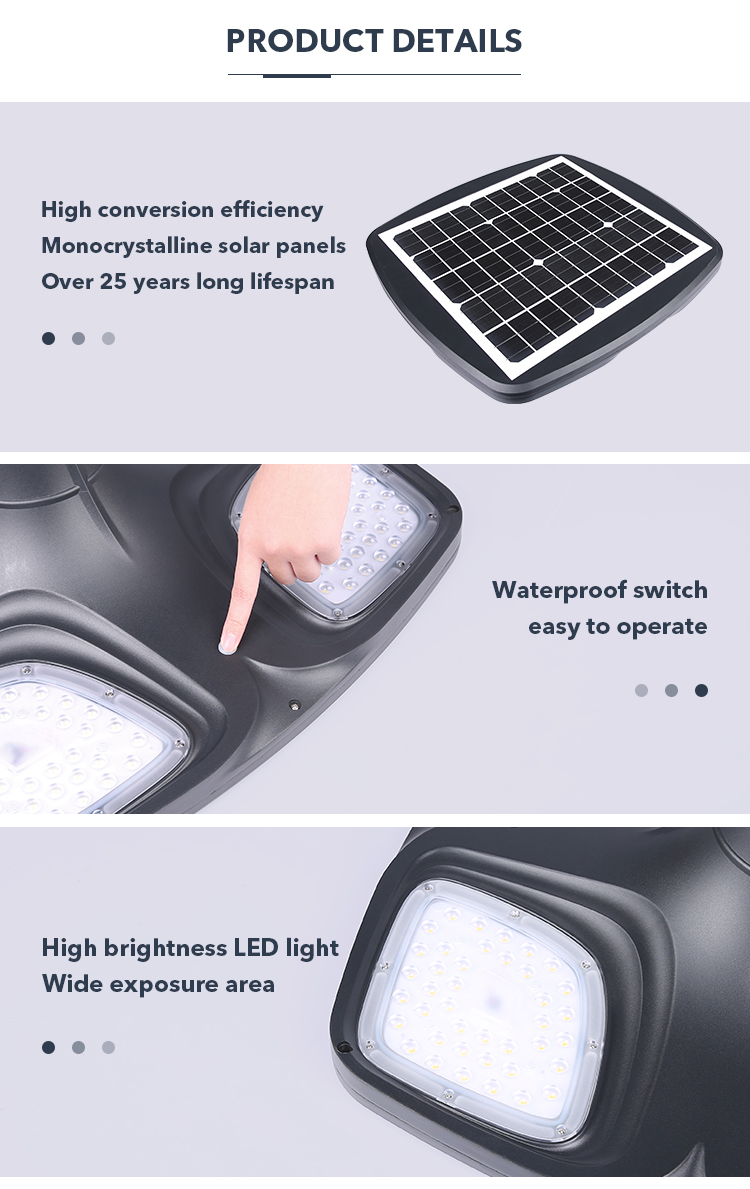 IP65 Courtyards LED intelligent Outdoor Garden Solar Light High Brightness Solar Street lamp