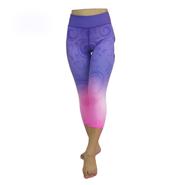 Anti Wrinkle Lycra Sports Leggings / Athletic Workout Leggings Flatlock Stitching