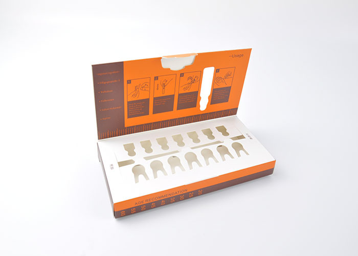350g Coated Paper Foldable Cosmetic Packaging Boxes Packing Oil Bottle With Paper Insert