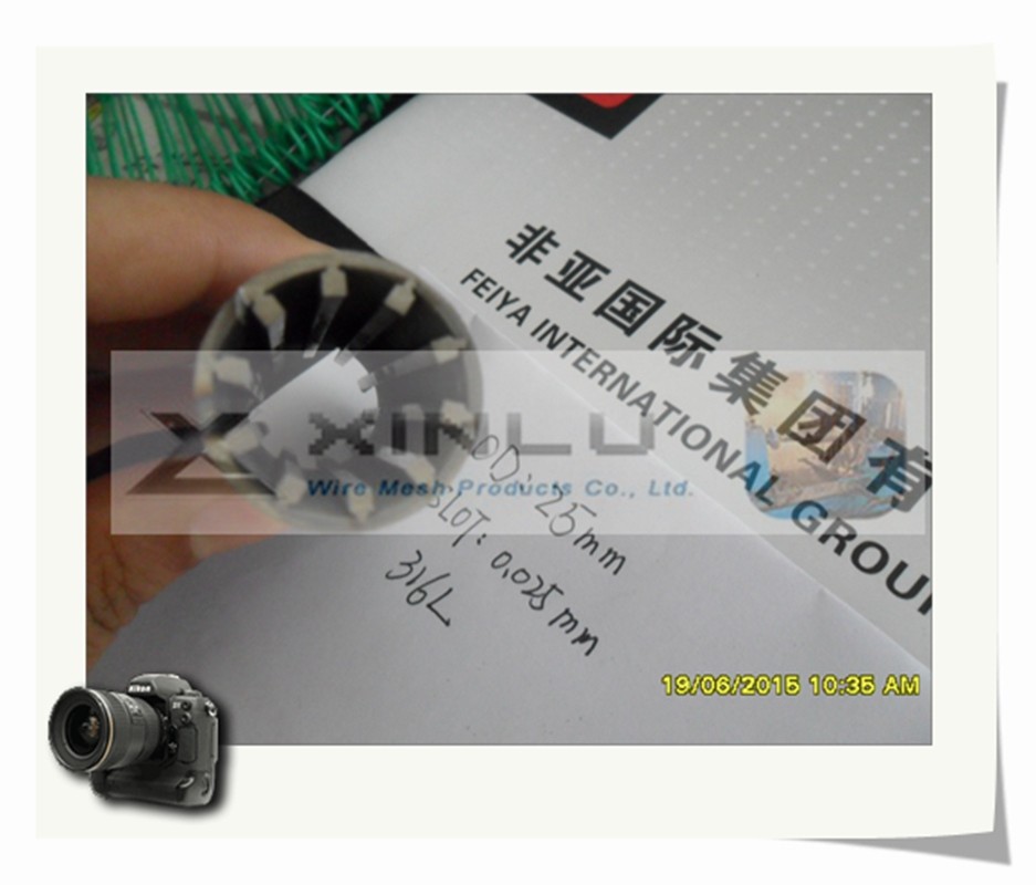 304 316L Stainless Steel Round Tube Slotted V Wire Screen Filter
