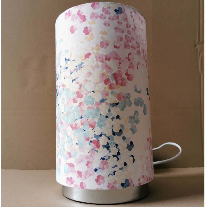 Linen White Cylinder Table Lamp Drum Tall Cylinder Floor Lamp Metal Base