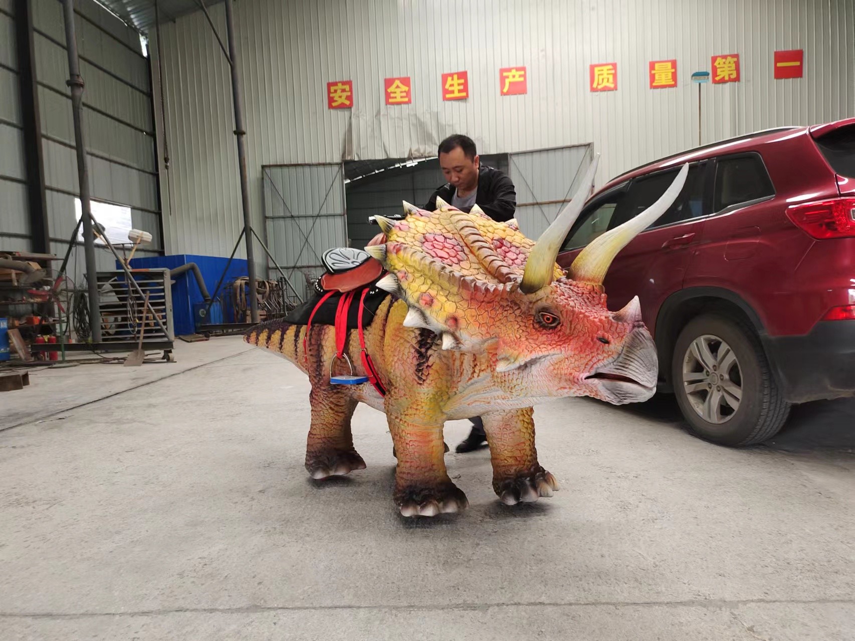 Red tiger Animatronic Simulation Walking Dino