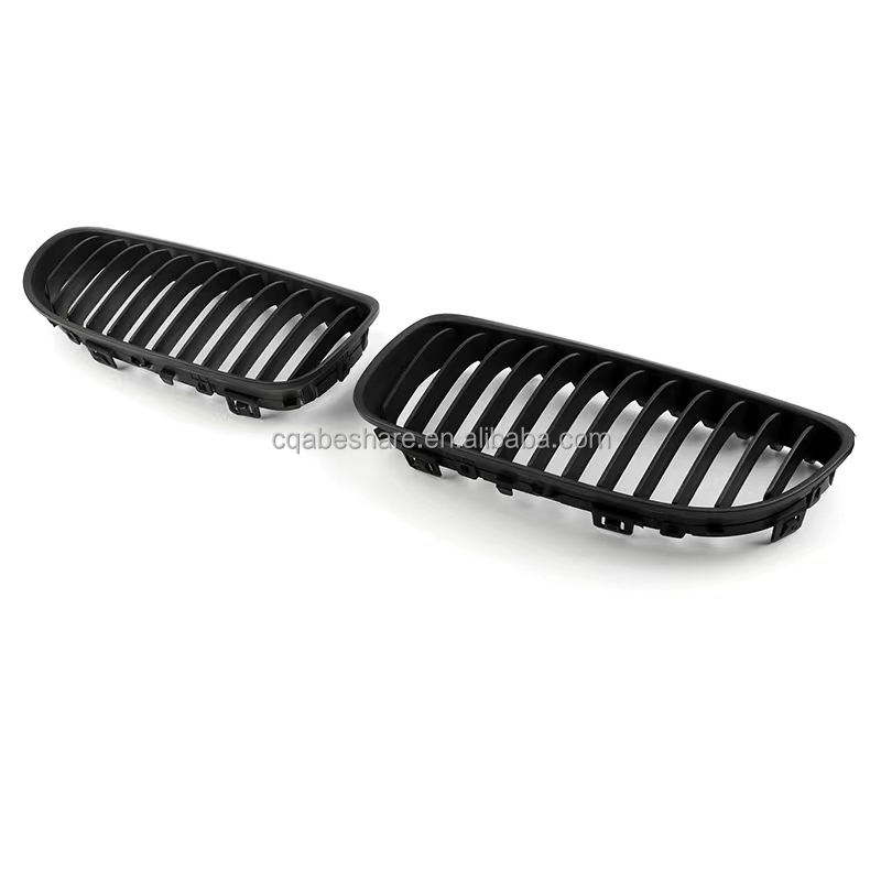 Custom OE NO. Matte Black Double Slat Line Front Grille for BMW E90 E91 M POWER Style