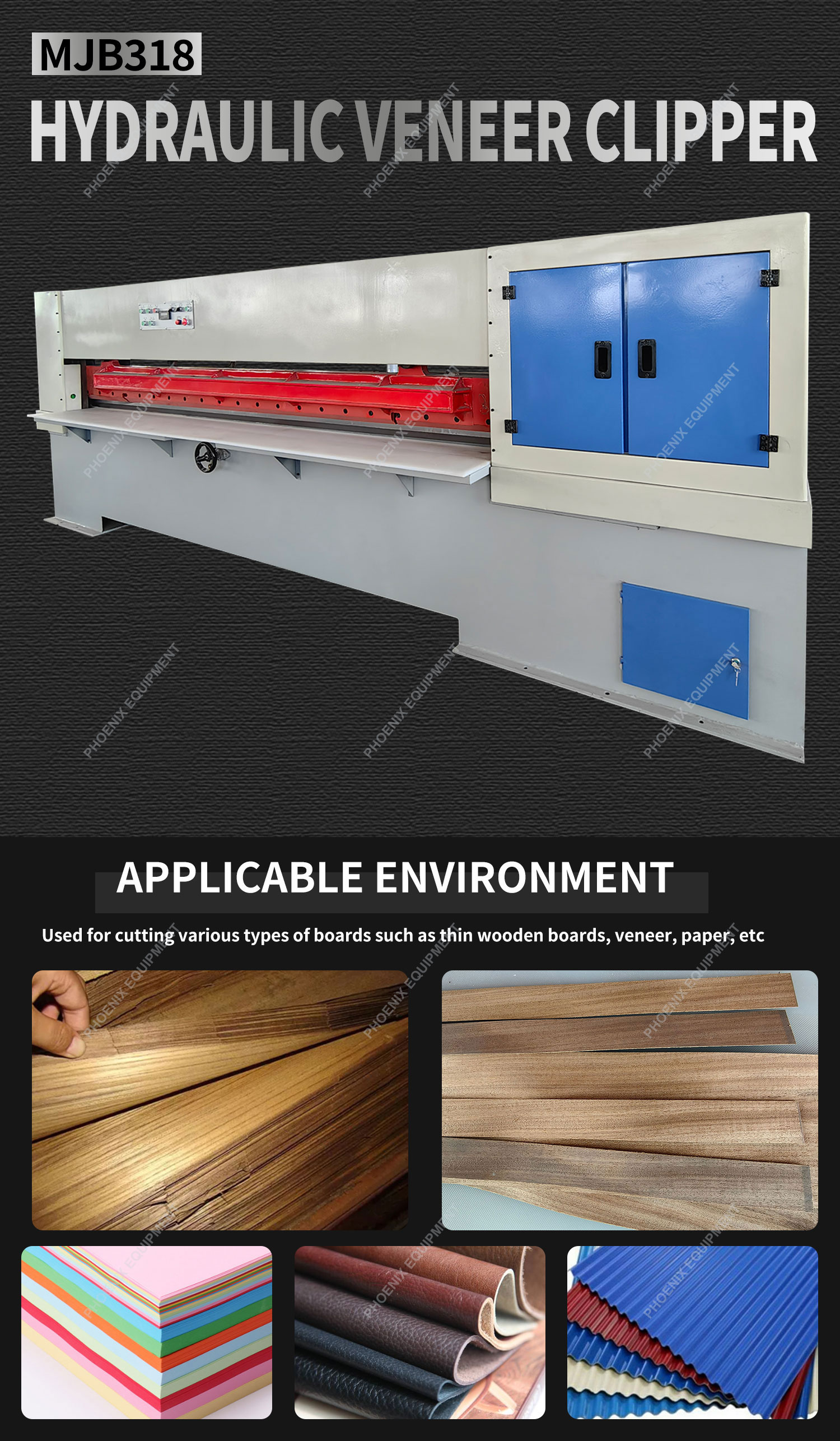 Panels Wood Cutting Machine Max.cuttinglength 3180mm MJB318 Hydraulic Veneer Clipper