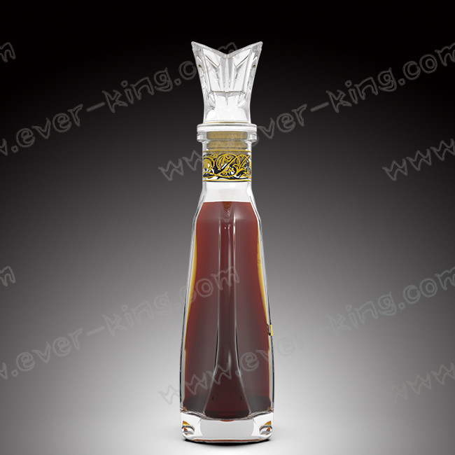 ISO9001 2015 Transparent Oval Cognac Glass Bottle