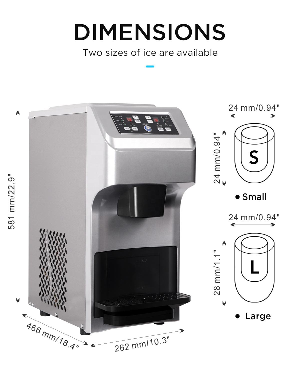 Ice Roller Maker 35KG Automatic Countertop Water Dispensers for Commercial Home Business Nugget Ice Block Making Machine
