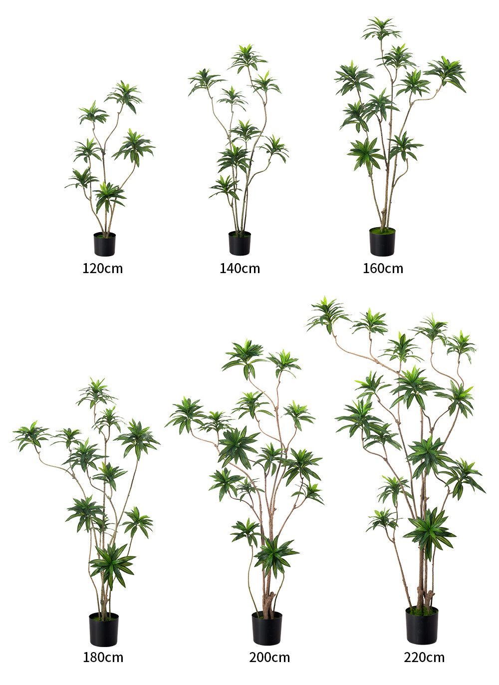 Artificial special-shaped dracaena Reflexa tree green home deco hotel office potted tree