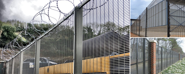 Anti Climb Barbed Wire Mesh High Security 358 Railway Station Fence