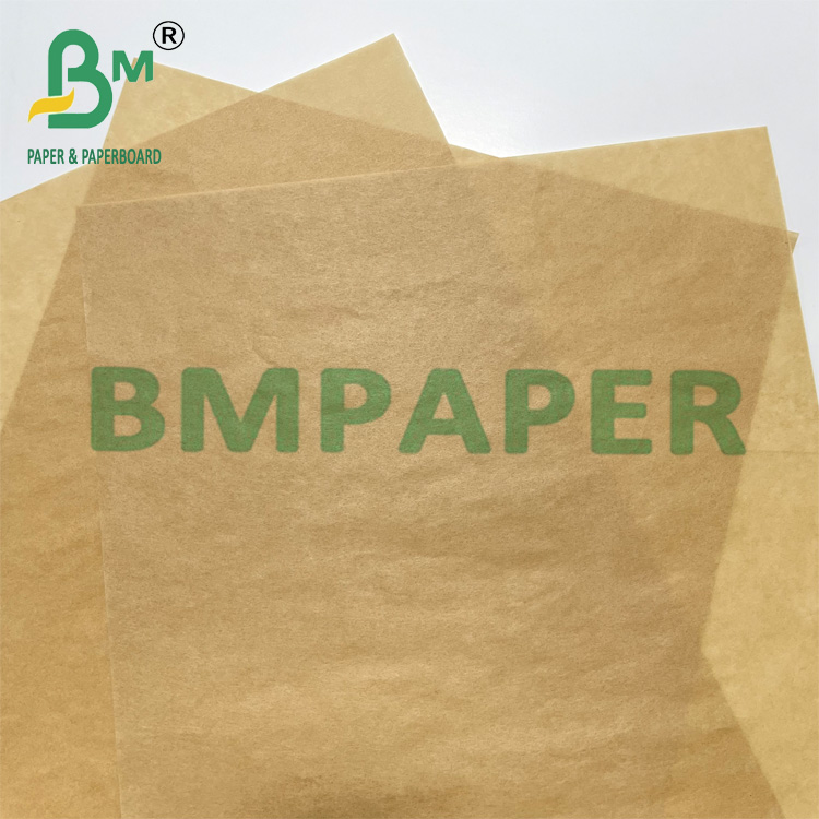 30 - 60gsm Greaseproof Baking Paper For Steaming And Wrapping Brown Color