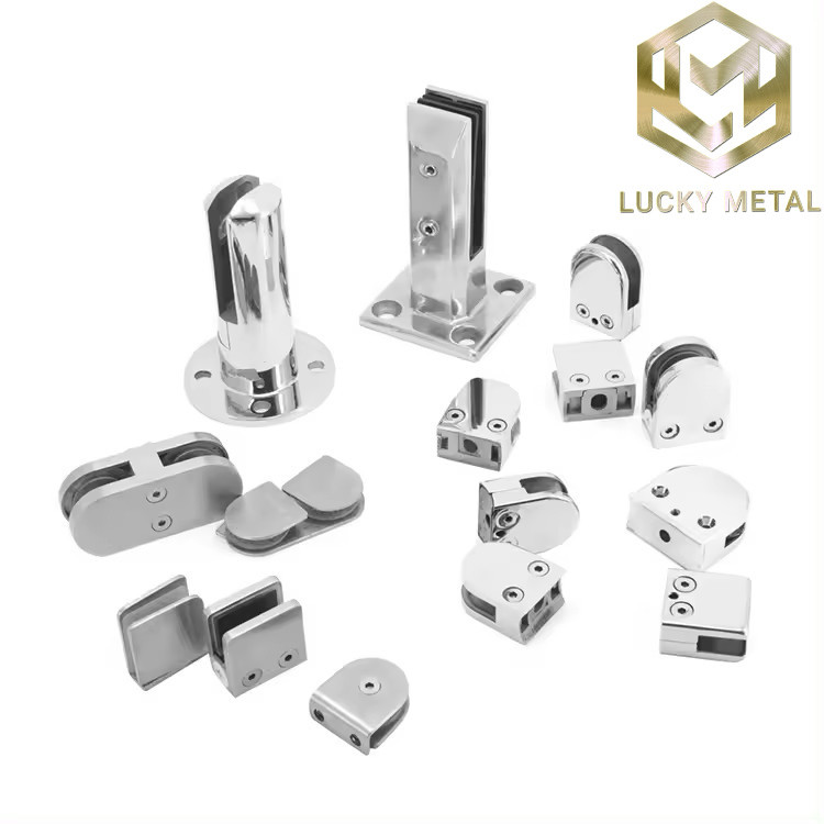 304 Stainless Steel Glass Accessories Fittings For Connecting Stair Railings