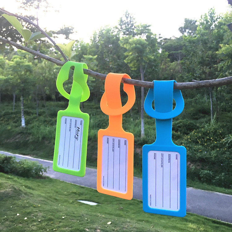 Office/School/Personal Silicone Luggage Tag , Cute and Practical Suitcase Label with Name ID Card